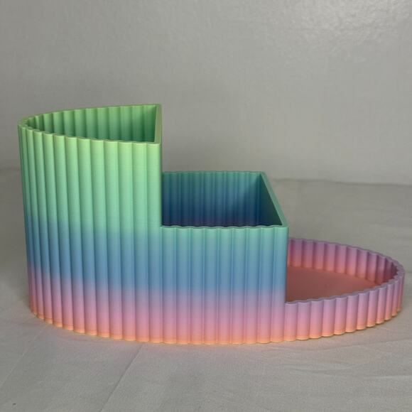 Pastel Rainbow Pen Cosmetic Holder Desk Organizer Cute Office Vanity Decor - Picture 5 of 9